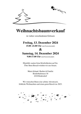 Weihnachtsbaumverkauf